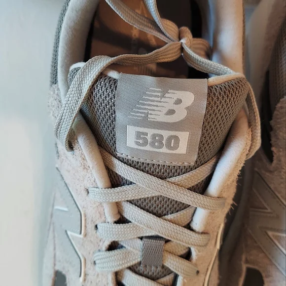 New Balance 580 Raincloud Grey/White Suede & Mesh Sneakers - Men's Size 13 - Picture 9 of 13